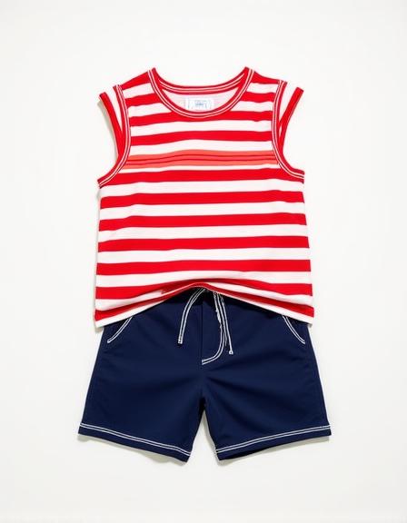 Set Maglia a Righe e Shorts